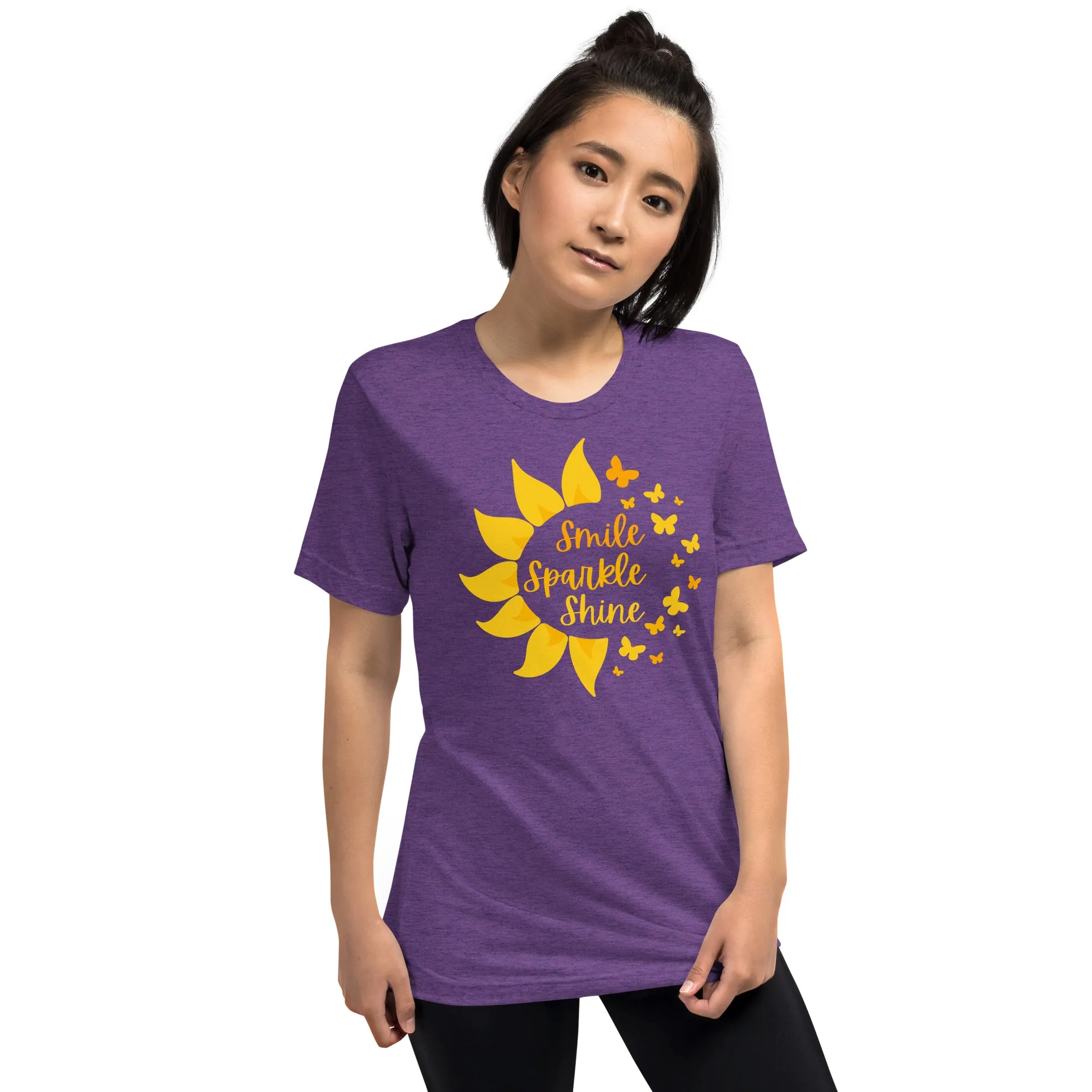 Smile Sparkle Shine Sun Butterfly - Short sleeve t-shirt, comfy, soft, fitted look