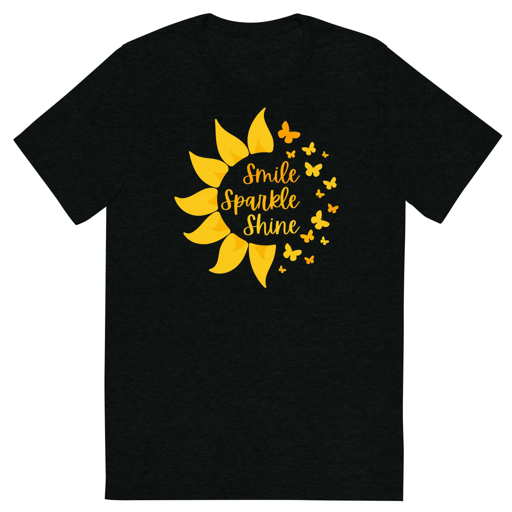 Smile Sparkle Shine Sun Butterfly - Short sleeve t-shirt, comfy, soft, fitted look