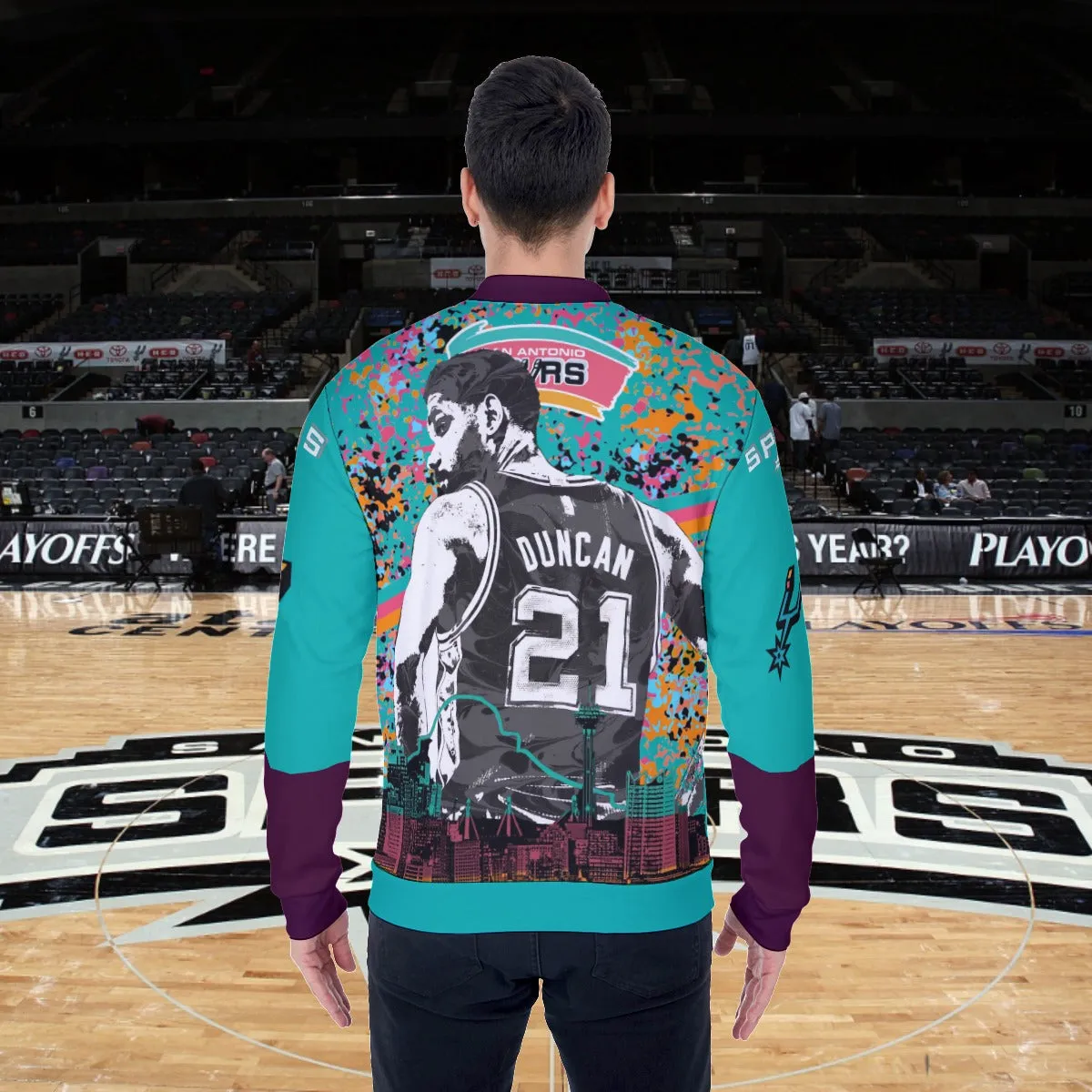 Spurs Tim Duncan Baseball Jacket