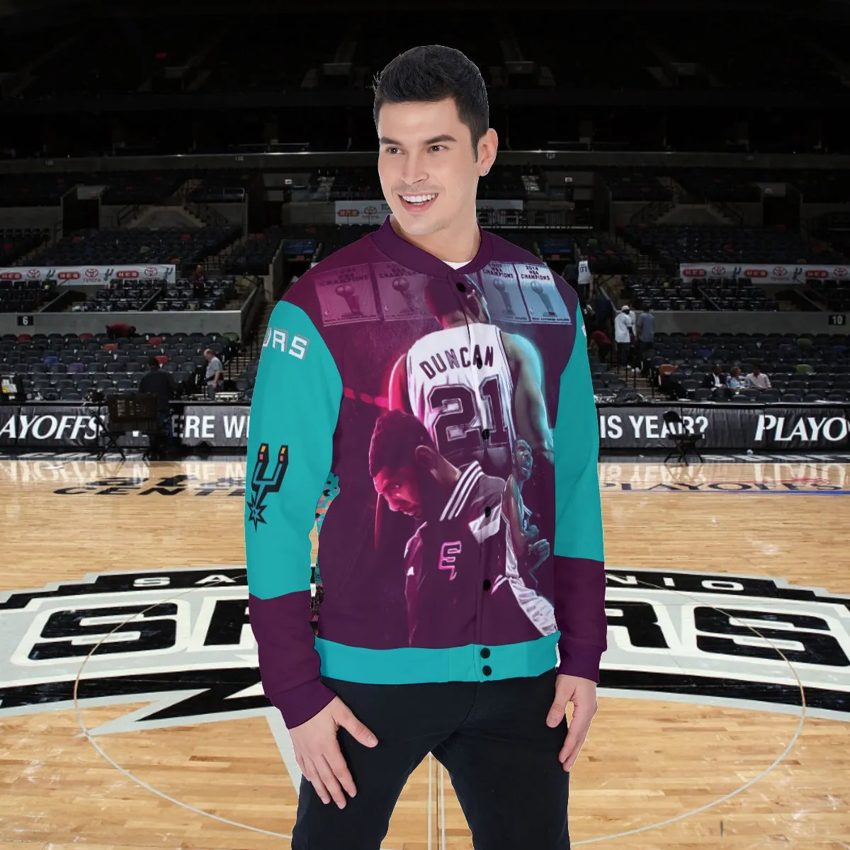 Spurs Tim Duncan Baseball Jacket