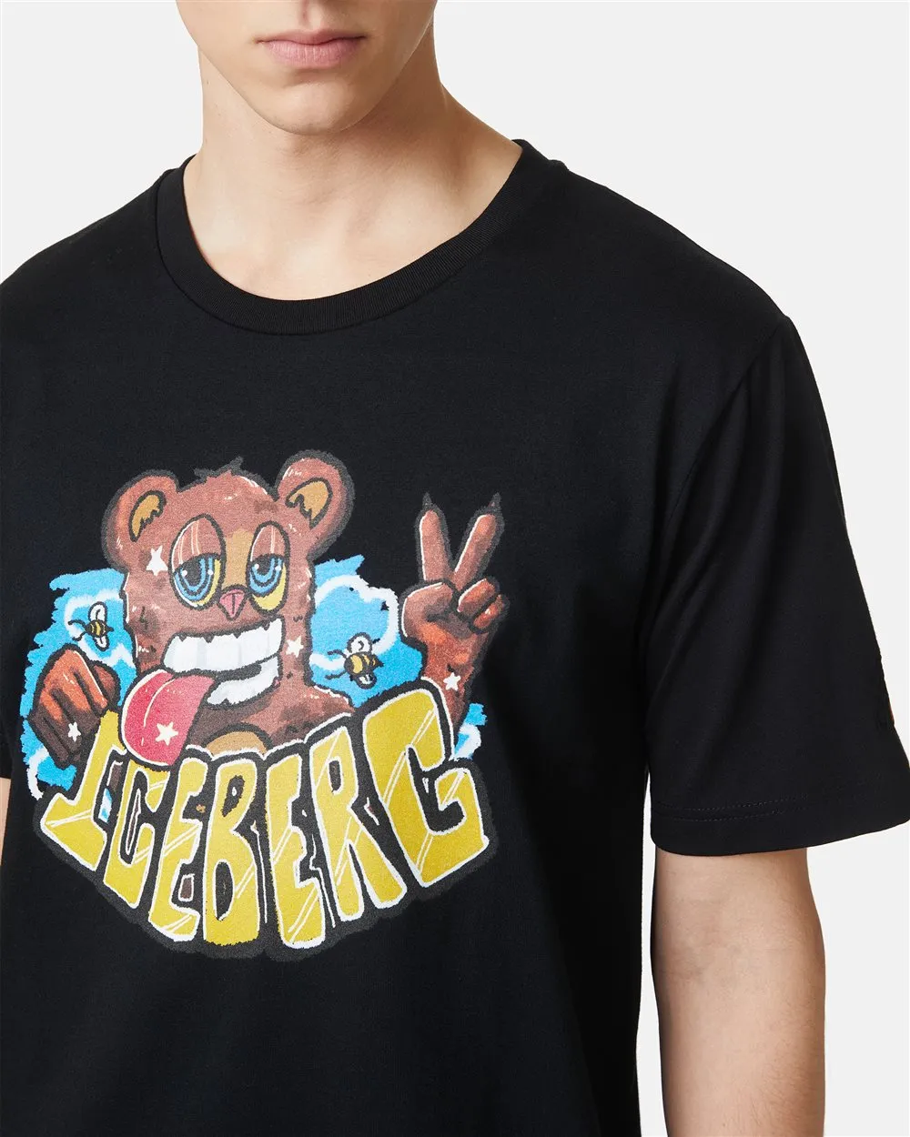 T-shirt with Bear print and Vxmee logo (Black) - I24F02463279000