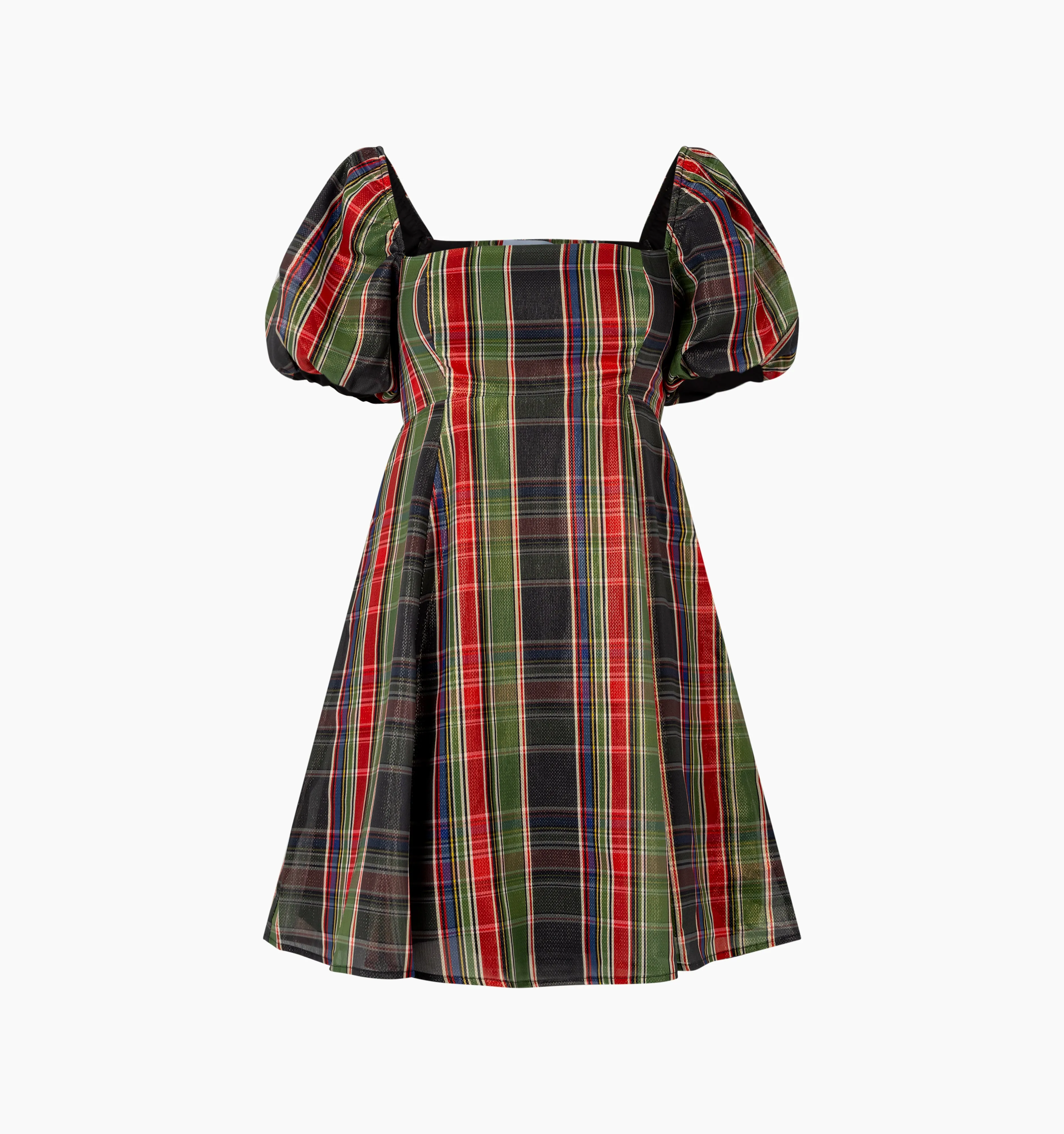 The Matilda Mini Dress - Tartan Lamé