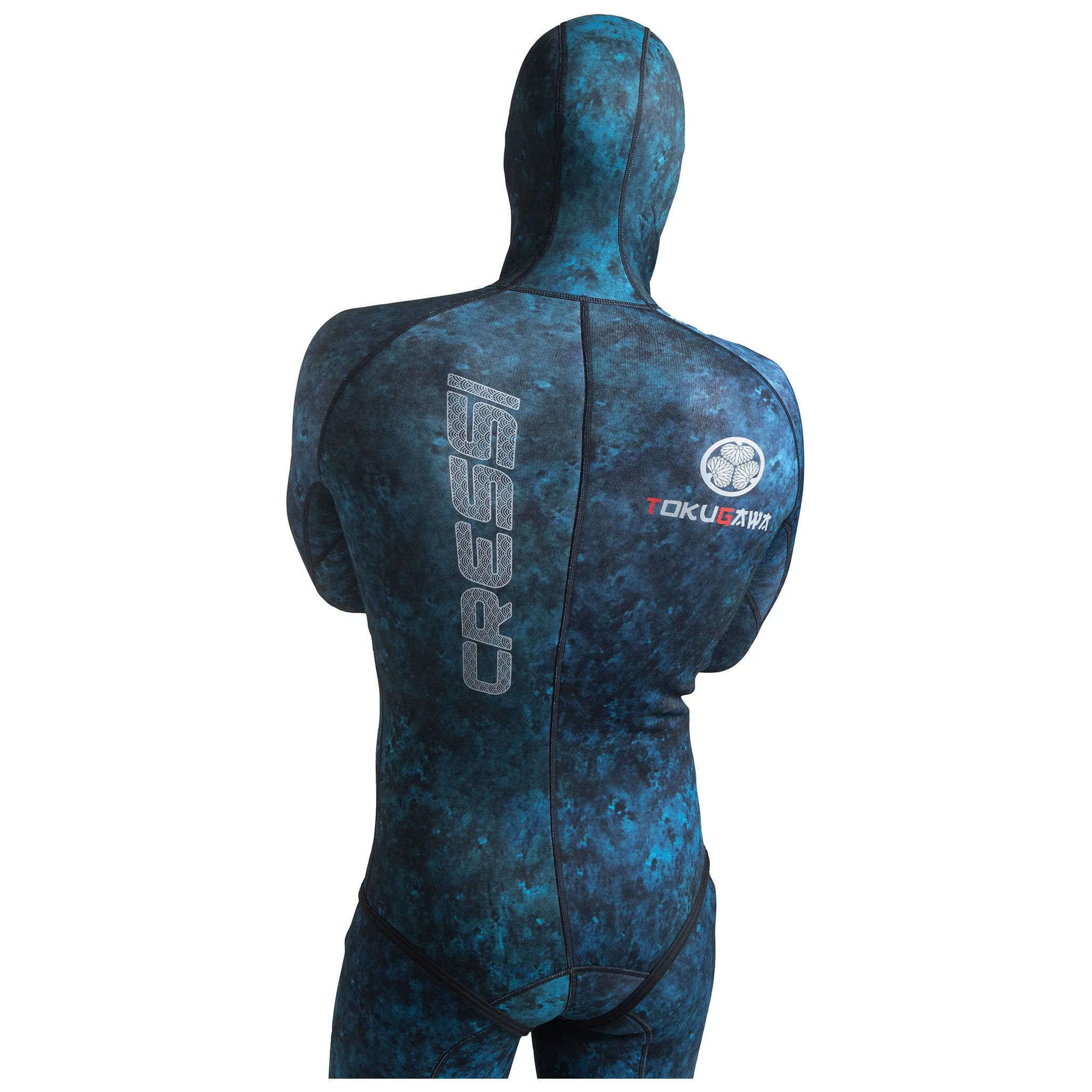 Used Cressi 2mm Man Tokugawa Nylon Two-Piece Wetsuit With Hood - Large