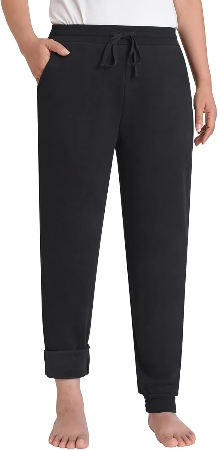 Weintee Women's Petite Fleece Pants Sherpa Lined Sweatpants for Winter