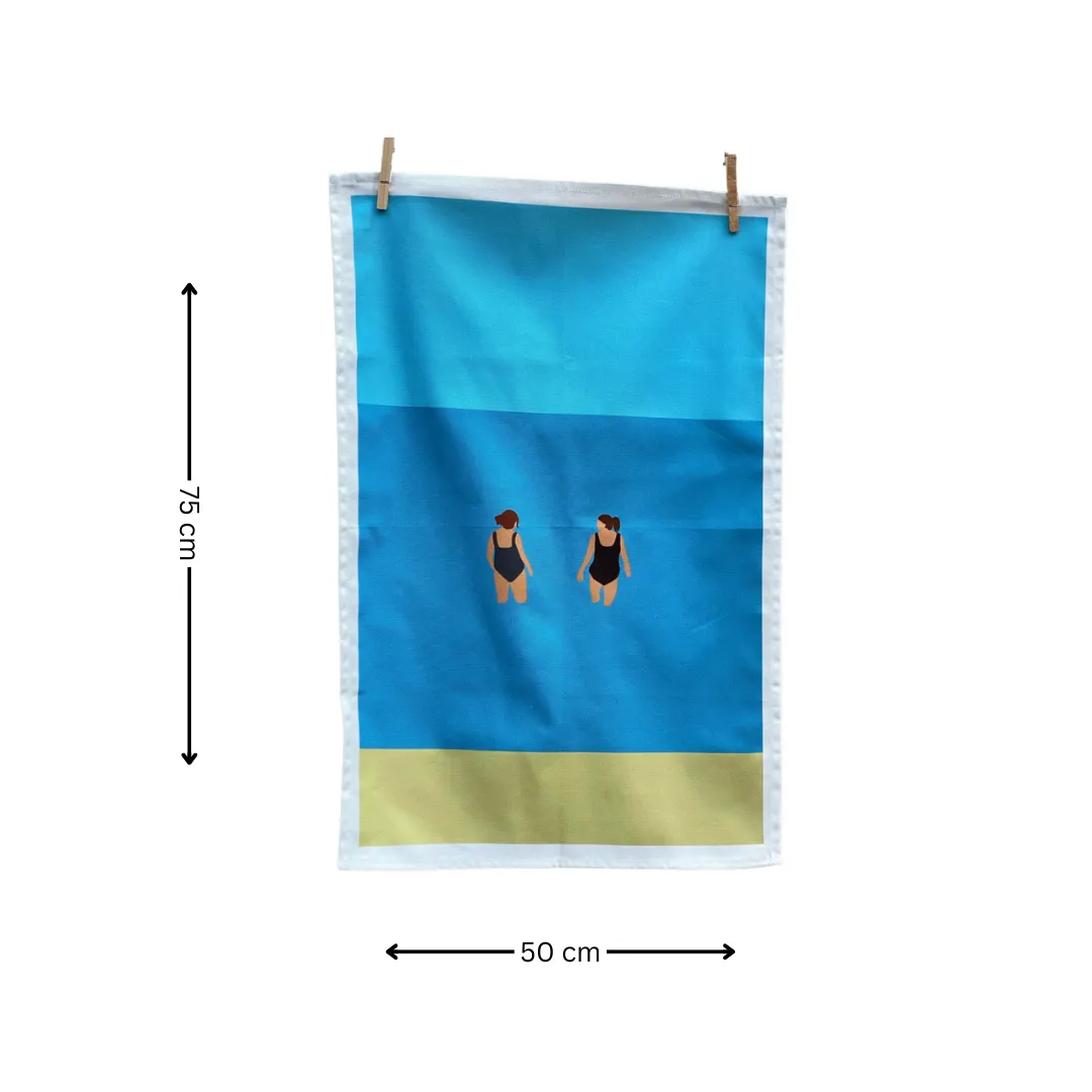 WILD FRIENDS WILD SWIMMING TEA TOWEL