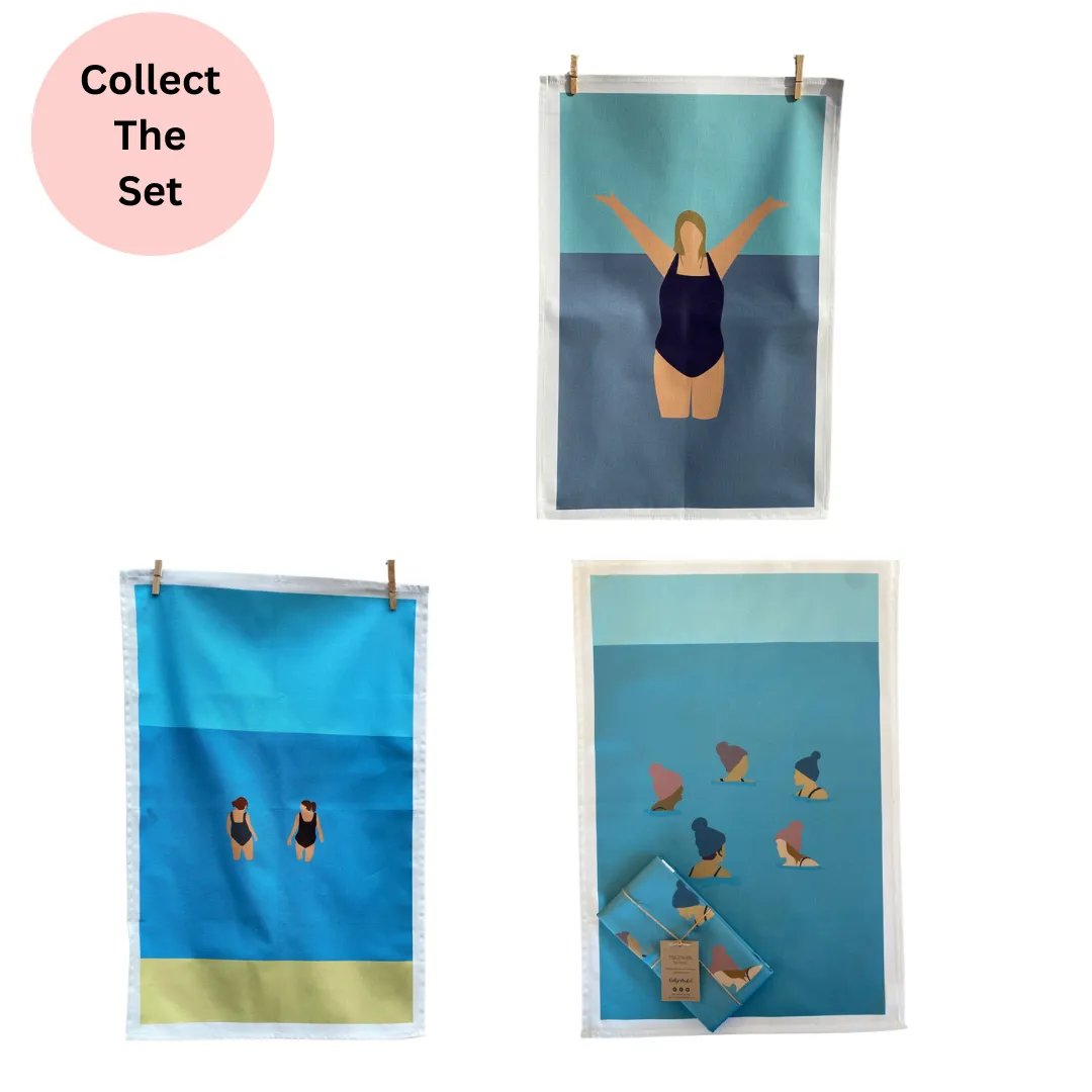 WILD FRIENDS WILD SWIMMING TEA TOWEL