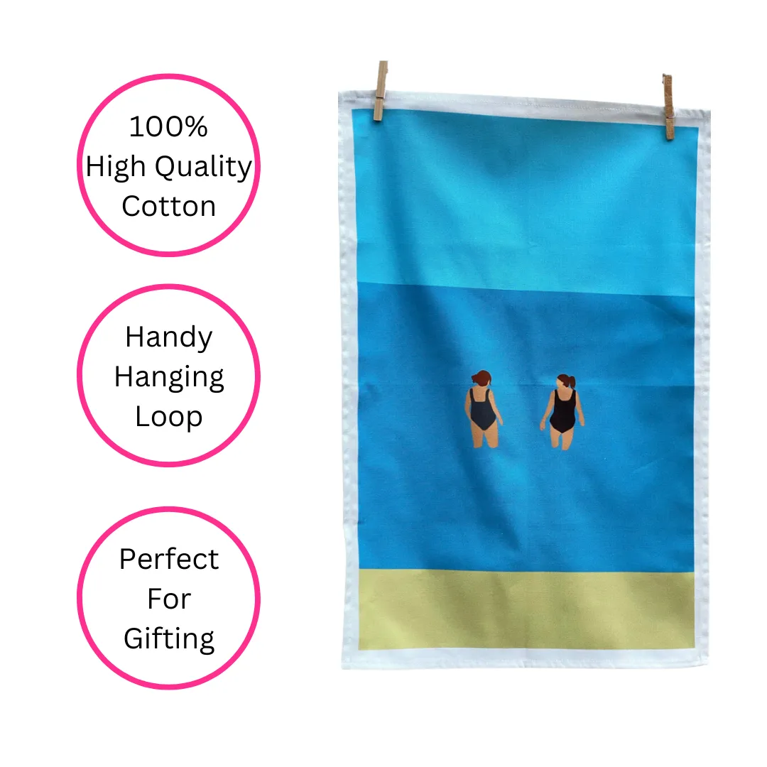 WILD FRIENDS WILD SWIMMING TEA TOWEL