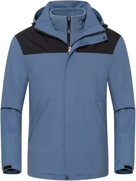 Women's 3 In 1 Winter Coat Waterproof Jacket with Removable Lining Women Warm Mountain Windbreaker Hooded Jacket