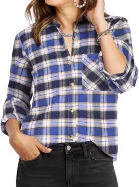 Zeagoo Womens Plaid Shirts Cotton Classic Long Sleeve Button Down Collared Casual Tops Lightweight Autumn Blouses