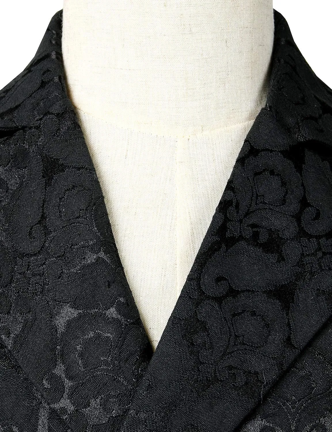 ZEROYAA Mens Gothic Steampunk Double Breasted Jacquard Brocade Vest Waistcoat Sleeveless Tailcoat