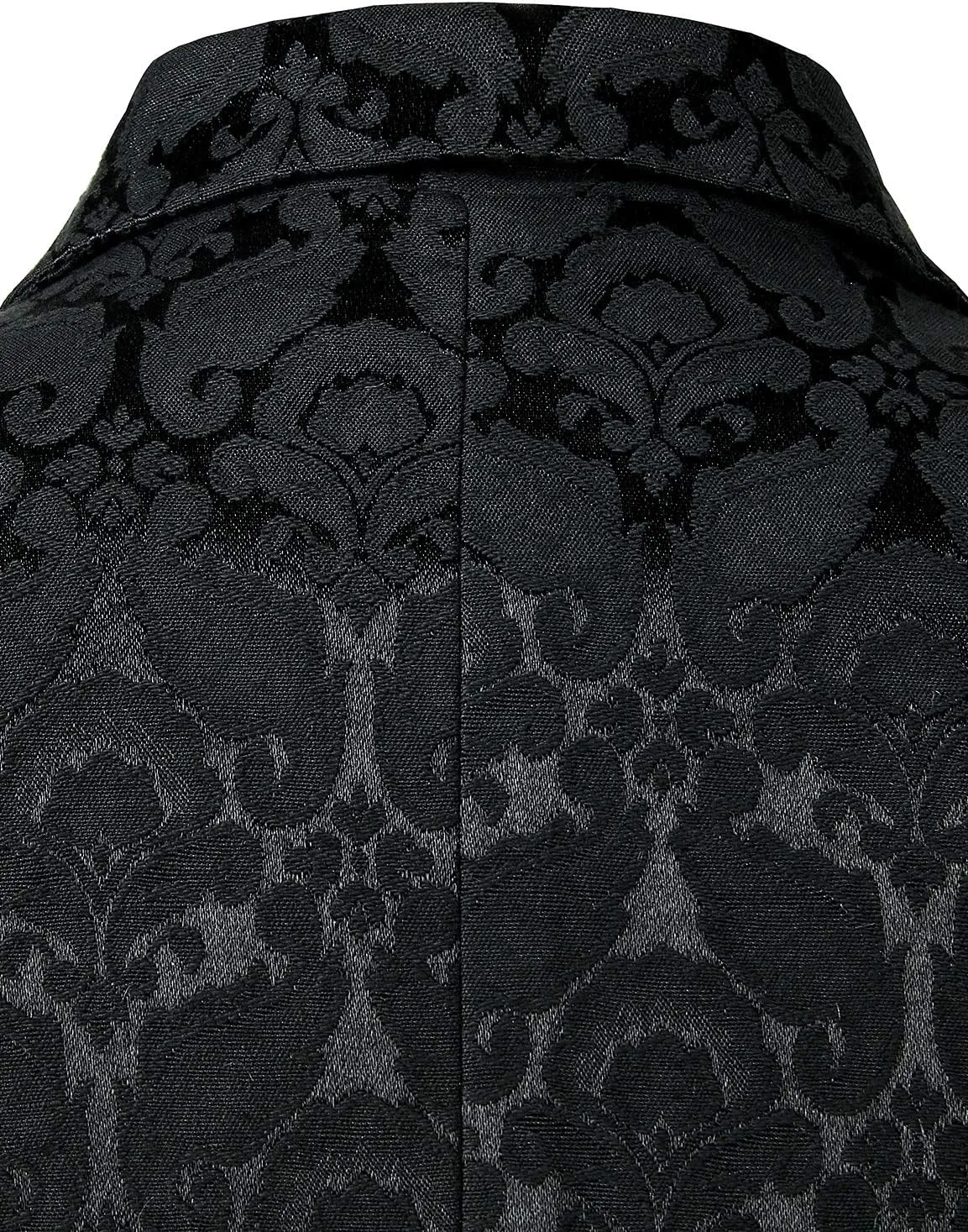 ZEROYAA Mens Gothic Steampunk Double Breasted Jacquard Brocade Vest Waistcoat Sleeveless Tailcoat